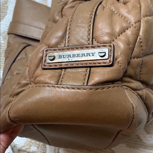 BURBERY quilted brown satchel handle purse - Picture 8 of 11